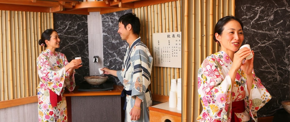 伊東温泉の中でも珍しい”飲泉処”。内側からも湯上り美人に。